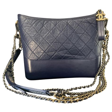 chanel blue leather handbag|chanel 22 large handbags.